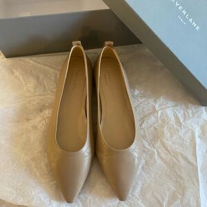Everlane Point Leather Flat Shoes Tan Size 6.5 or 7